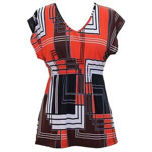 Geometric Print Flowing Top